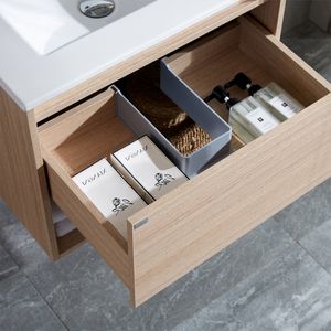 Mueble de Baño Queen Cajón y Repisa con Lavamanos y Fijaciones Soft 500 mm
