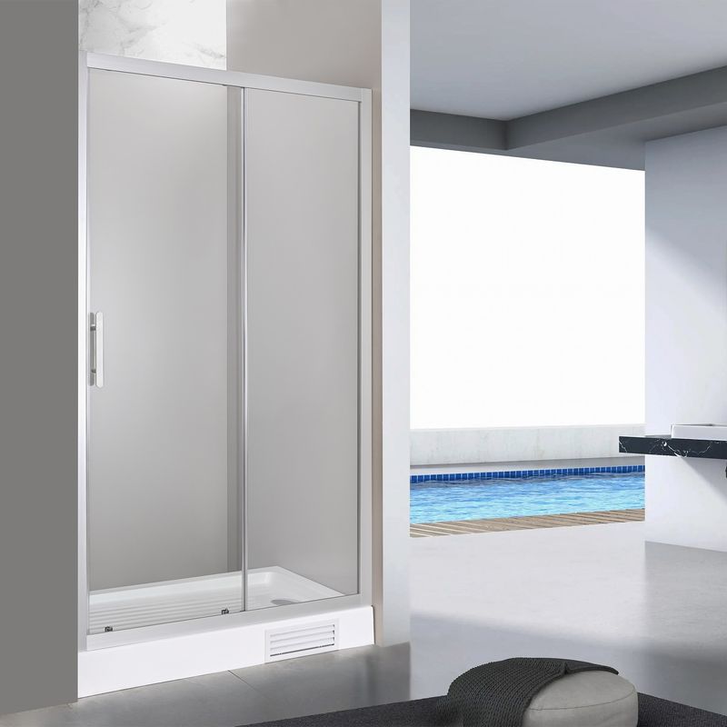 Baños-Mampara-Corredera-Clover-Cromada-Mate-120x198-cm