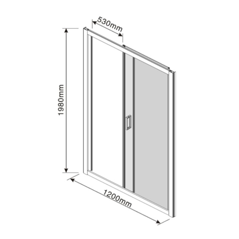 Baños-Mampara-Corredera-Clover-Cromada-Mate-120x198-cm