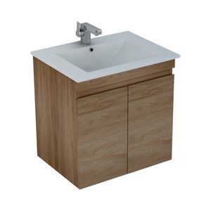 Mueble de Baño Delfos dos Puertas con Lavamanos Base Light Oak 600 mm
