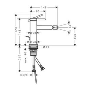 Grifería Bidé Tecturis S C/Desagüe Automático 73201000 Cromo