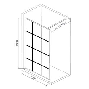Mampara Grid Negro Mate + Receptáculo Zen + Grifería Urban Negro Mate