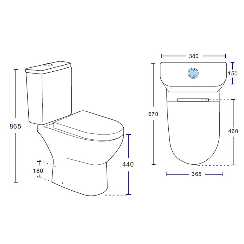Baños-WC-Atenas-a-Muro-Ada-Rimless-Dual-Blanco