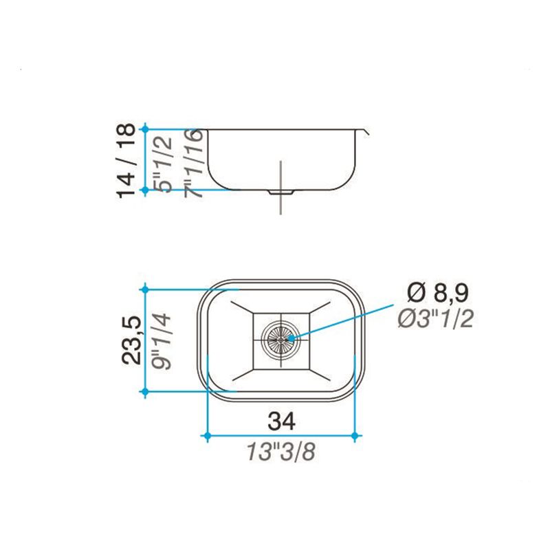 Cocina-Lavaplatos-Simple-T34-Rectangular-Bajo-Cubierta-con-Rebalse-Cromado
