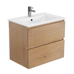 Mueble de Baño New Delfos 2 Cajones Light Oak 700x450x600mm