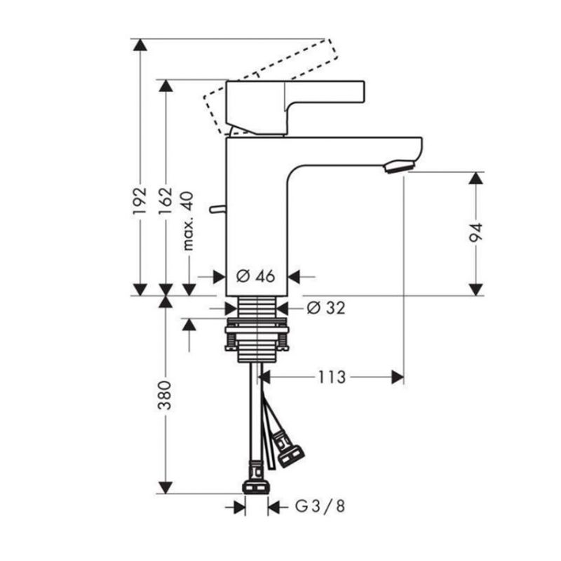 Baños-Griferia-Lavamanos-Metris-S-9-cm-C-Desague-Automatico-31060000-Cromo