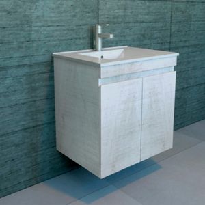 Mueble de Baño Delfos dos Puertas con Lavamanos Base White Oak 500 mm