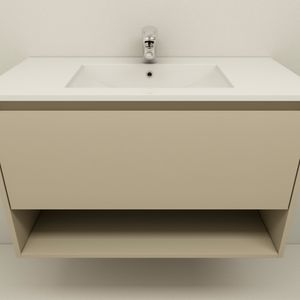 Mueble de Baño Delfos Mink Grey Mate 700x450x600 mm con Lavamanos Negro