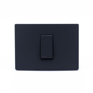 Placa Armada S33 Noir Mate Interruptor Simple 9/12  119x86 mm