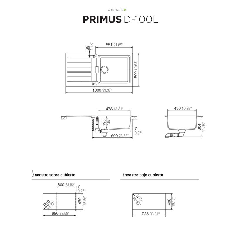 Cocina-Lavaplatos-Schock-Primus-D-100L-Onyx
