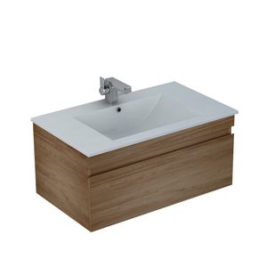 Mueble de Baño Delfos un Cajón y Repisa con Lavamanos Base Light Oak 1000 mm
