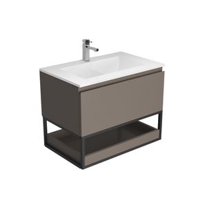 Mueble de Baño Delfos un Cajón y Repisa Bandeja Deslizante con Lavamanos Base Thunder Grey Mate 700 mm