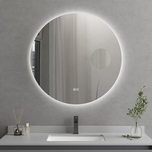 Espejo Mandarin Retroiluminado con Desempañante y Aumento 800x800x40mm