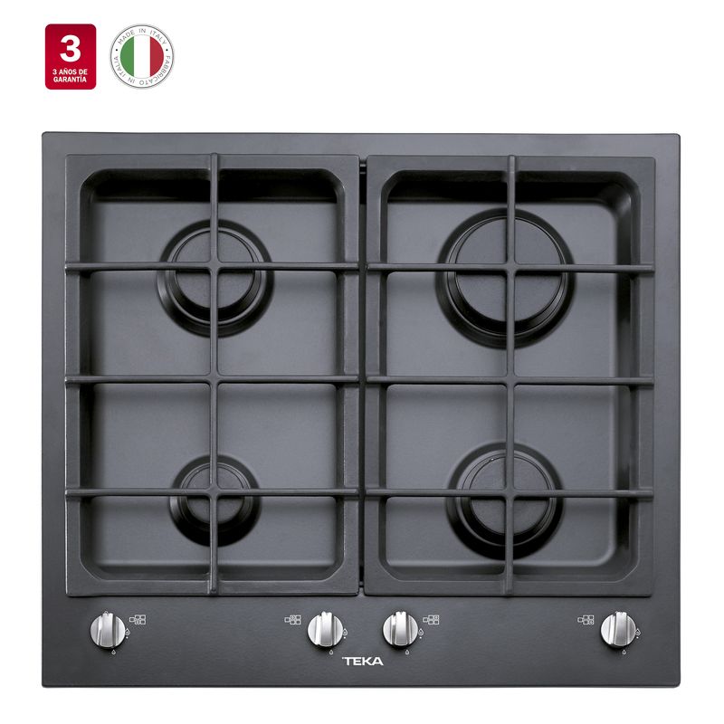 Cocina-Encimera-Gas-4q-Empotrada-Negra-60-cm