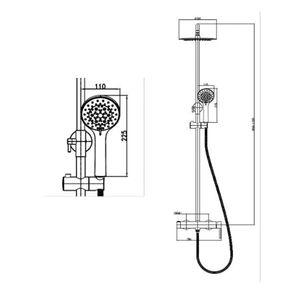 Columna de ducha Level 25cm Cromo