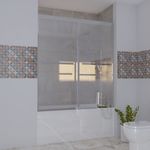 Baños-Mampara-Twin-Doble-Corredera-Tina-Perfil-Cromado-1400x1500-mm