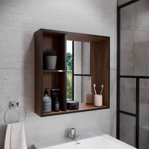 Mueble Espejo Dustry Suspendido Café 632x602x206 mm