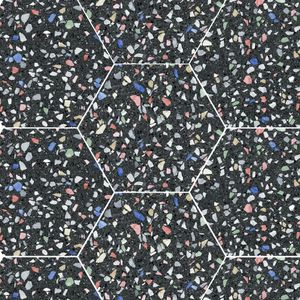 Porcelanato Venice Negro Mate Hexagonal 22x25 cm