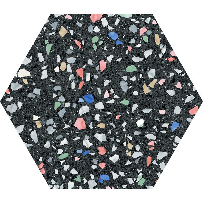 Pisos-y-Muros-Porcelanato-Venice-Negro-Mate-Hexagonal-22x25-cm