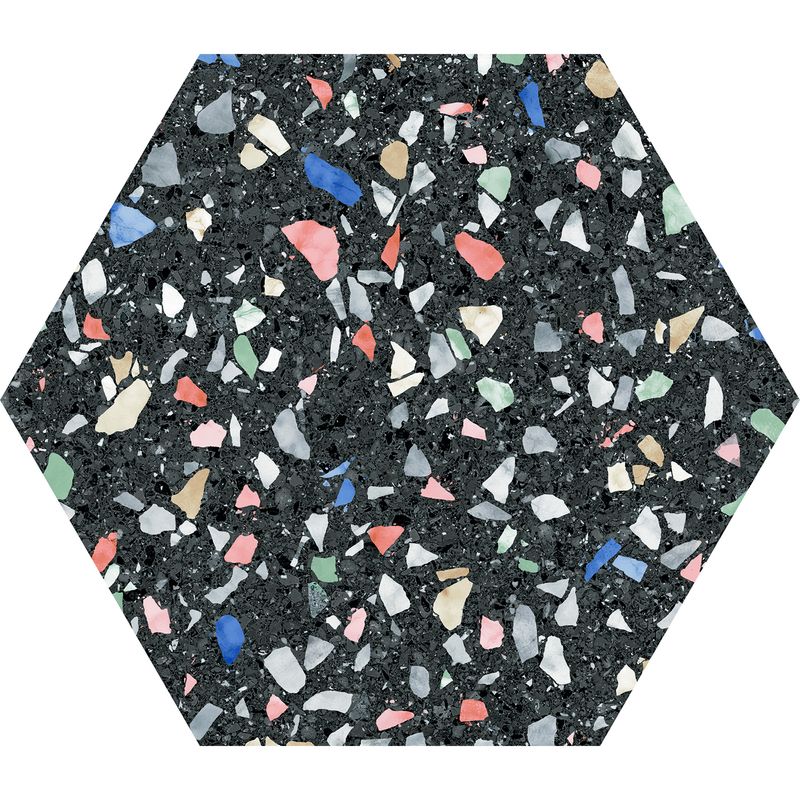 Pisos-y-Muros-Porcelanato-Venice-Negro-Mate-Hexagonal-22x25-cm