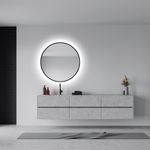 Baños-Espejo-Sharon-round-borde-Negro-mate-Ø1000mm-con-Led