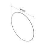Baños-Espejo-Sharon-round-borde-Negro-mate-Ø1000mm-con-Led