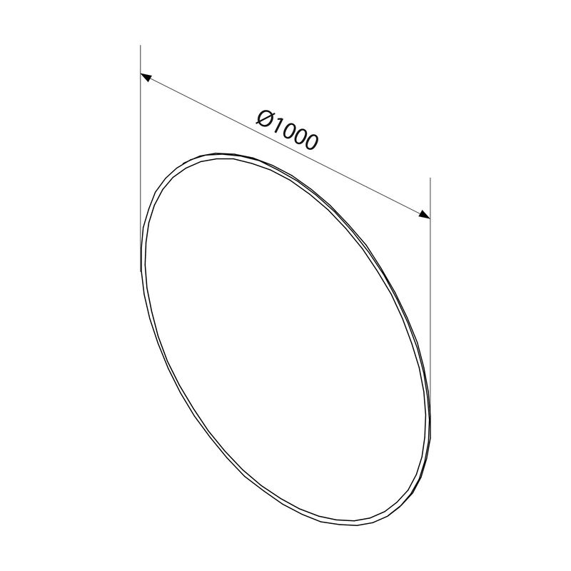 Baños-Espejo-Sharon-round-borde-Negro-mate-Ø1000mm-con-Led
