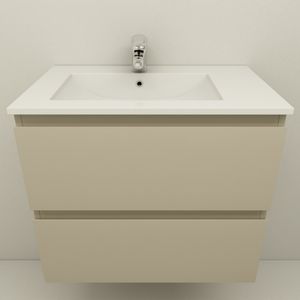 Mueble de Baño Delfos dos Cajones con Lavamanos Base Mink Grey Mate 700 mm
