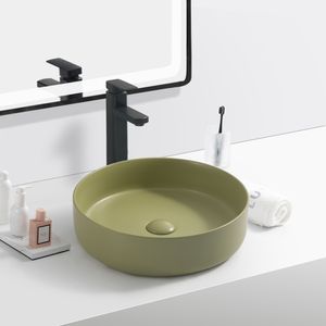 Lavamanos de Sobreponer Dream Olive Redondo sin Rebalse 400x400x120mm