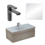 Baños-Mueble-Delfos-1-Cajon-900---Espejo-Cherry---Griferia-Urban-Negro-Mate