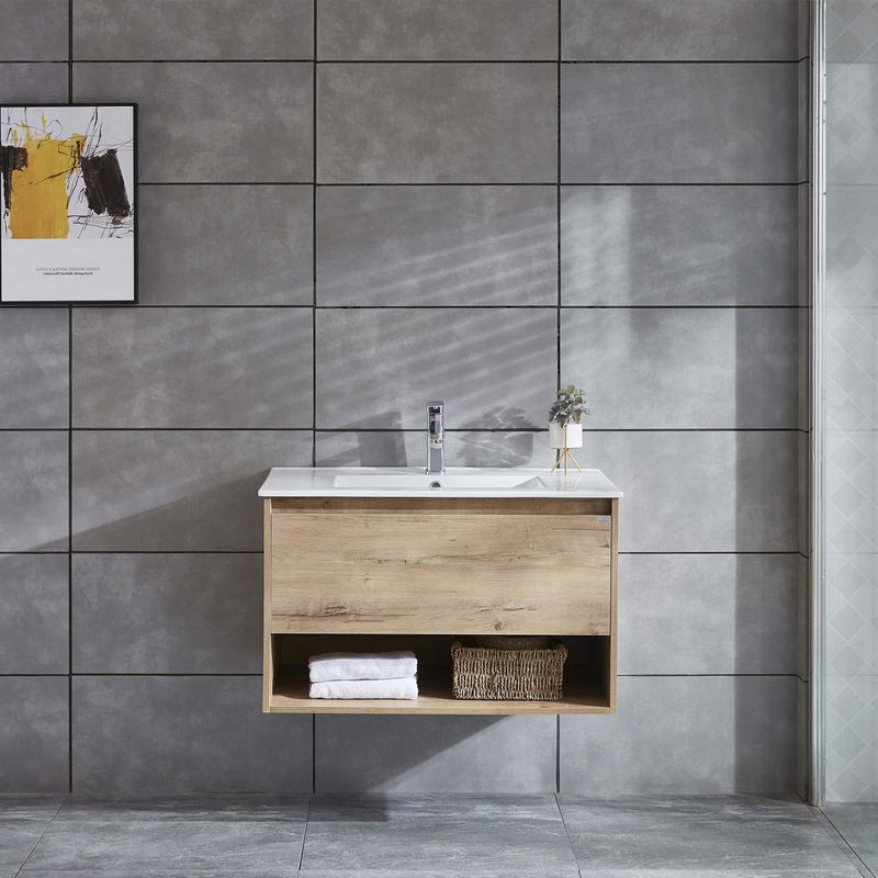 Baños-Mueble-de-Baño-Queen-Cajon-y-Repisa-con-Lavamanos-y-Fijaciones-Caramel-700-mm