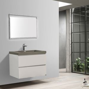 Mueble de Baño City con Lavamanos Cement y Desagüe Base High Grey Glossy 700x550x480 mm