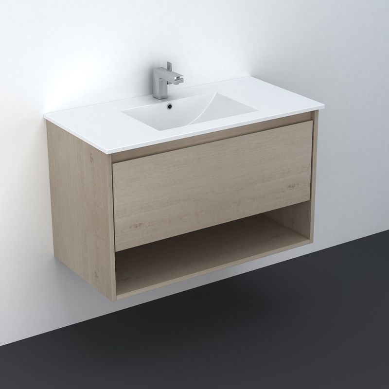 Baños-Mueble-de-Baño-Delfos-un-Cajon-y-Repisa-con-Lavamanos-Base-White-Oak-900-mm