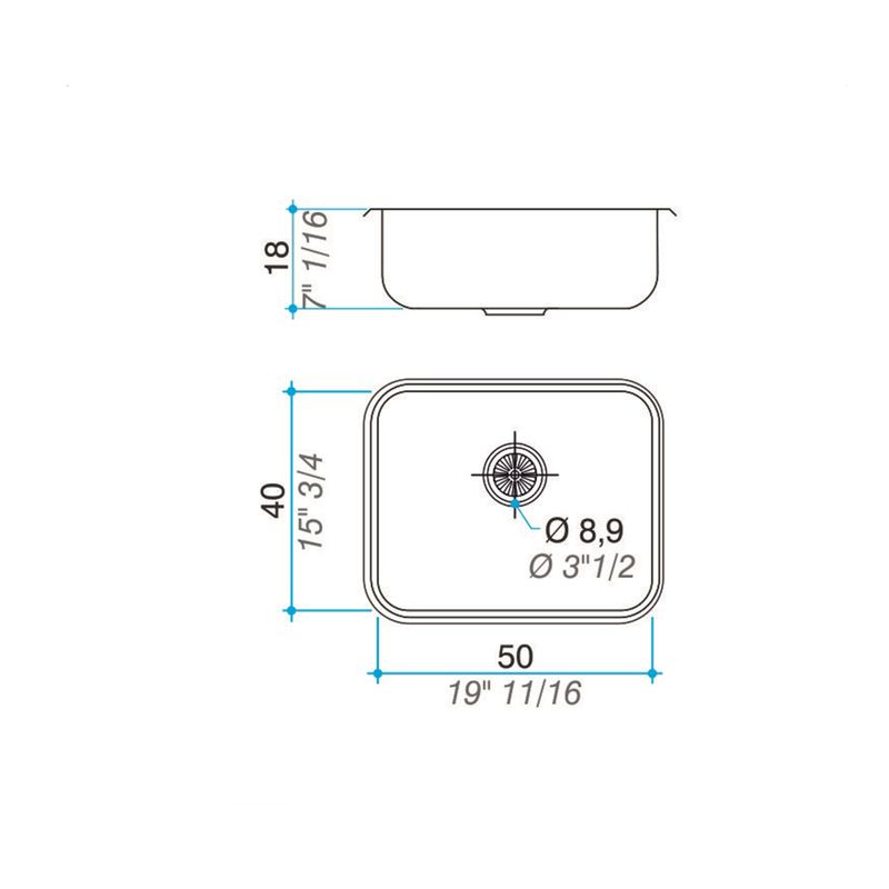 Cocina-Lavaplatos-Simple-E50-Rectangular-Bajo-Cubierta-con-Rebalse-Cromado