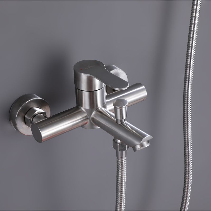 Baños-Griferia-Ducha-Tina-New-home-Expuesta-C-Ducha-Fono-Flexible-Soporte-Brushed