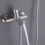 Baños-Griferia-Ducha-Tina-New-home-Expuesta-C-Ducha-Fono-Flexible-Soporte-Brushed