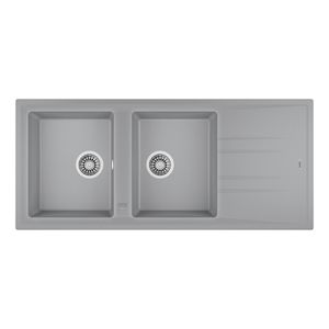 Lavaplatos de Granito Stone 2 Cubetas 1 Escurridor Gris 1160x510 mm