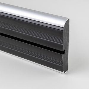 Perfil Guardacama Aluminio y Pvc Gris Aeg 73x2000 mm