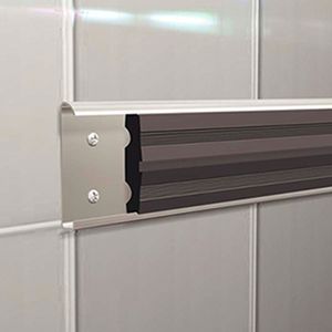 Perfil Guardacama Aluminio y Pvc Gris Aeg 73x2000 mm