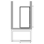 Baños-Mampara-de-Ducha-Canale-con-Vidrio-Fijo-Texturizado-Negro-Mate-800x1900-mm