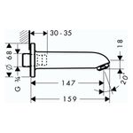 Baños-Caño-Tina-Hansgrohe-15-cm-13414000-Cromo