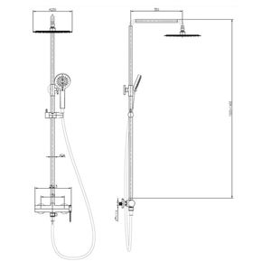Columna de ducha Trend 25cm con ducha fono Gun Grey