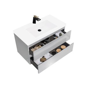 Mueble de Baño City con Lavamanos Blanco Base High Grey Glossy 900x550x480 mm