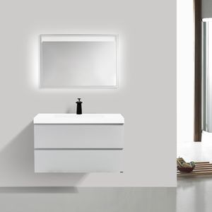 Mueble de Baño City con Lavamanos Blanco Base High Grey Glossy 900x550x480 mm