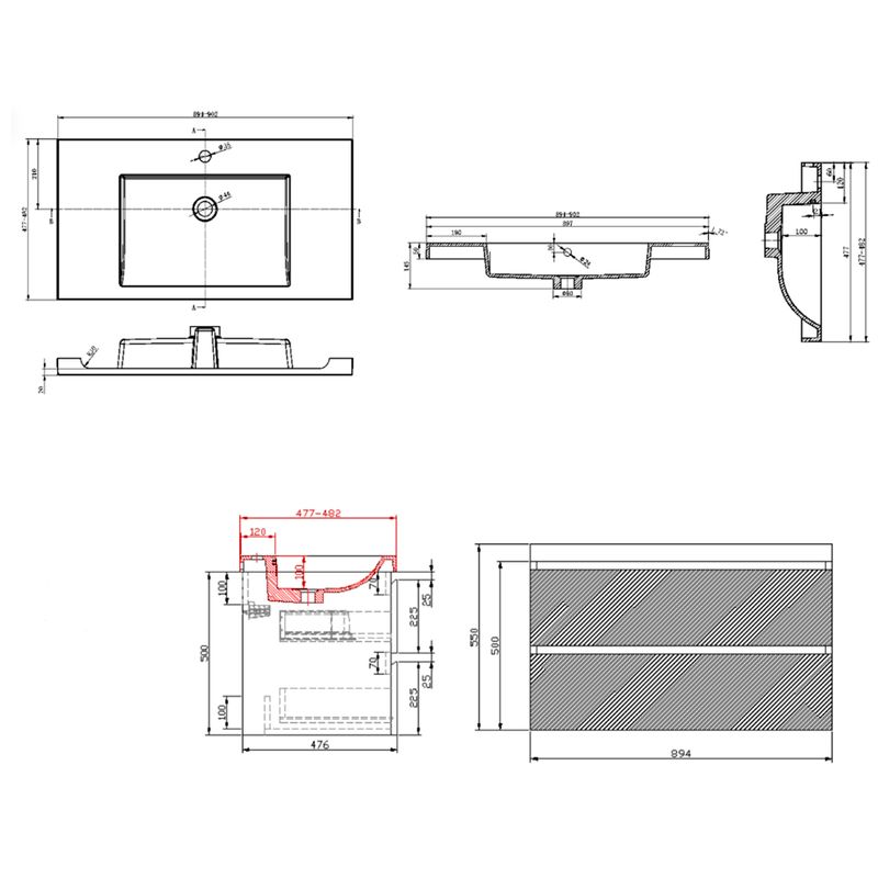 Baños-Mueble-de-Baño-City-con-Lavamanos-Blanco-Base-High-Grey-Glossy-900x550x480-mm