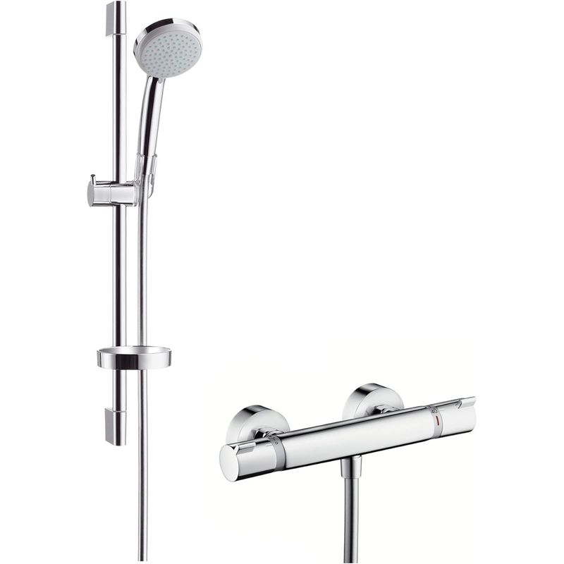 Baños-Set-Barra-Ducha-Croma-con-Jabonera-27032000-Cromada