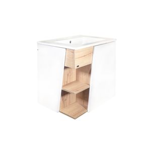 Mueble de Baño Eva con Lavamanos Suspendido Color Blanco con Repisas Expuestas 500 mm