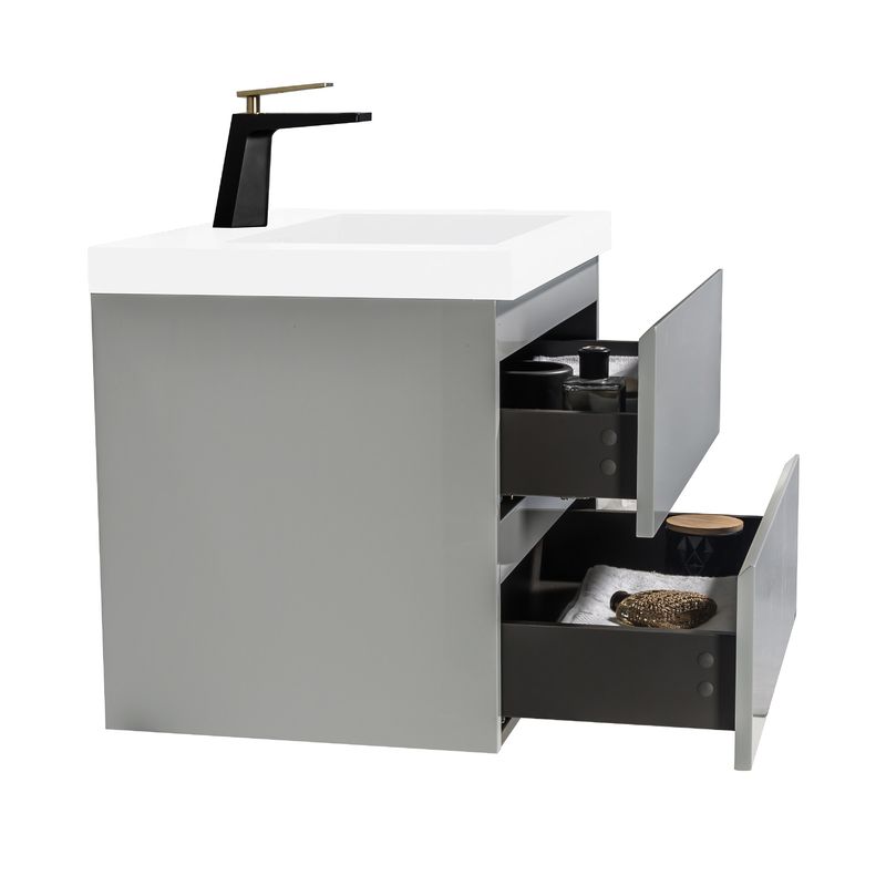 Baños-Mueble-De-Baño-City-70-Cm-2-Cajones-High-Grey-Glossy-con-Lavamanos