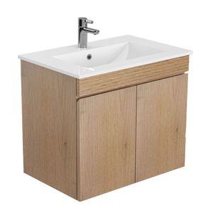 Mueble de Baño New Delfos 2 Puertas Light Oak 600x450x600mm