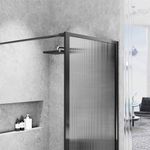 Baños-Mampara-Ducha-Marbella-Fija-con-Vidrio-Acanalado-Perfil-Negro-Mate-900x1980-mm